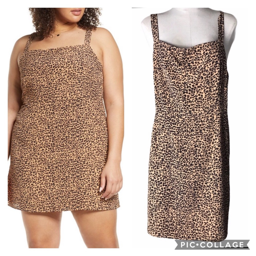 BP Bp. Easy Tank Mini dress Leopard Animal 2X
